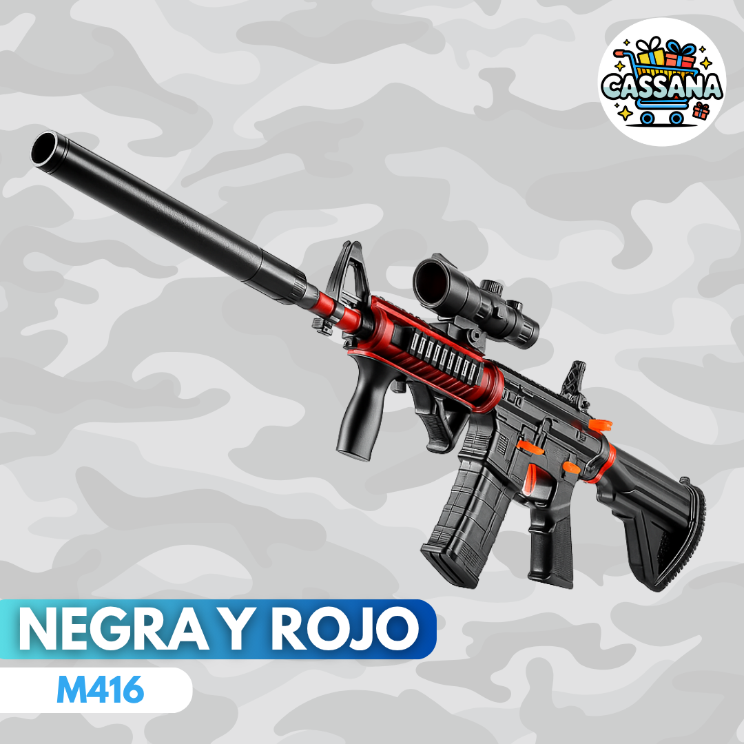 Juguete Rifle de Hidrogel M416 •Alcanza hasta 30 Metros• CALIDAD PREMIUM