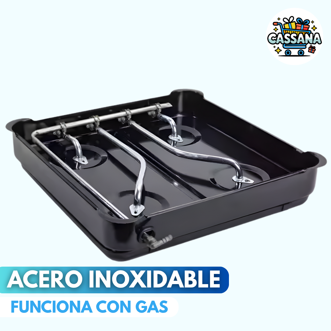 Estufa Portátil Sokany de 4 Puestos •ACERO INOXIDABLE•GAS NATURAL Y PIPETA•