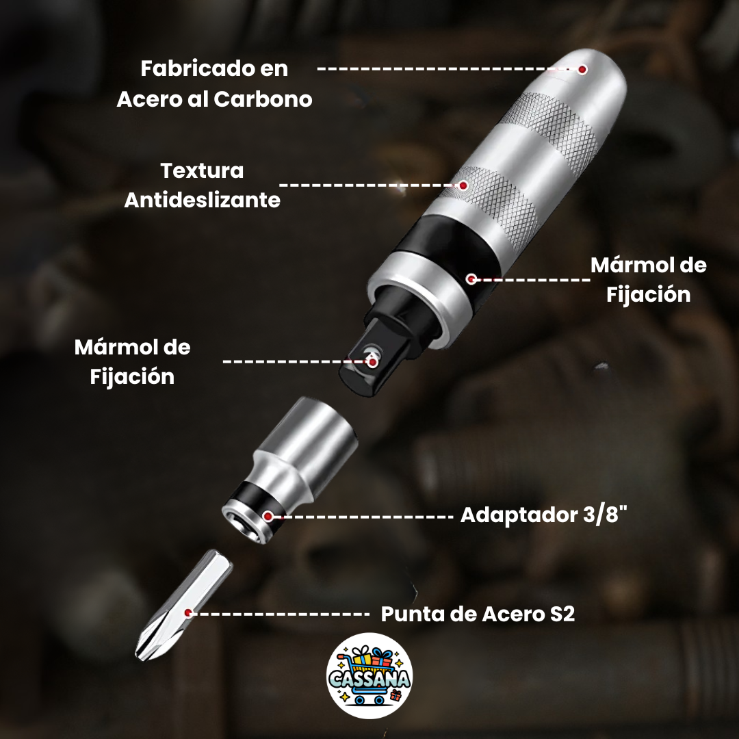 Kit Destornillador de Impacto con 6 puntas de Alta Resistencia