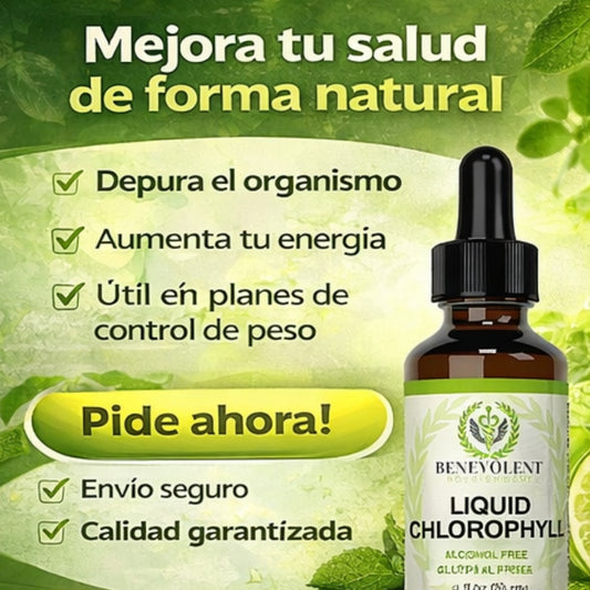 Clorofila Líquida Benevolent en Gotas – Energía y Desintoxicación