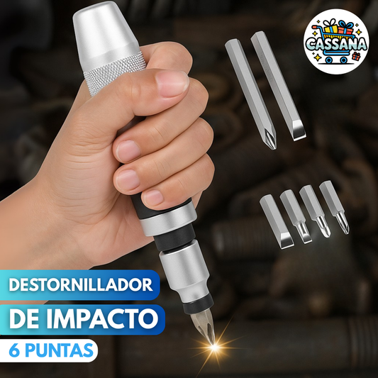 Kit Destornillador de Impacto con 6 puntas de Alta Resistencia