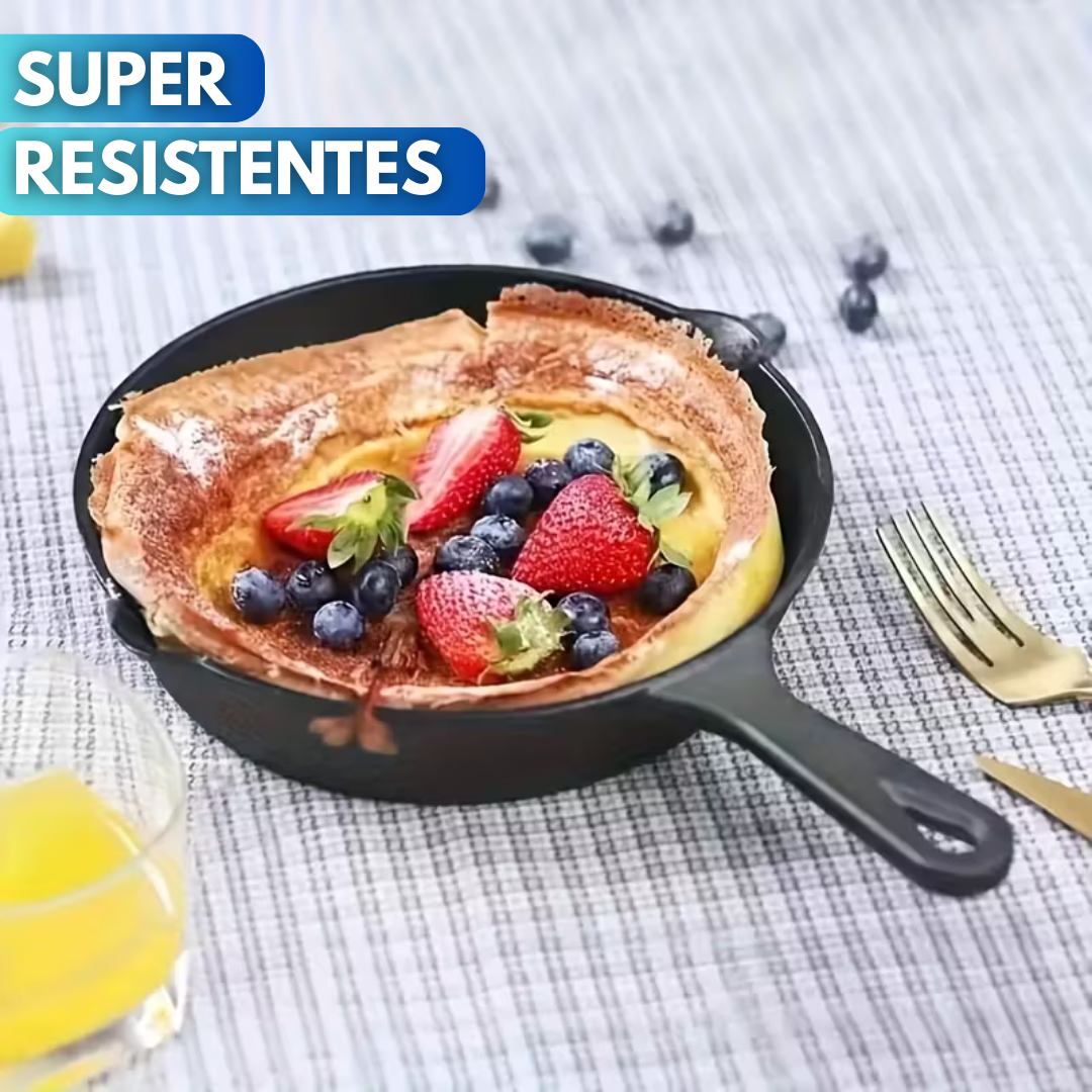 Juego De 3 Sartenes De Hierro Fundido Para Cocinar-Resistente a Alta Temperatura🔥