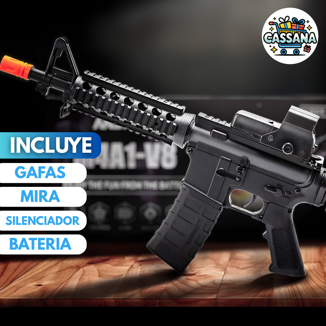 Juguete Rifle de Hidrogel M416 •Alcanza hasta 30 Metros• CALIDAD PREMIUM