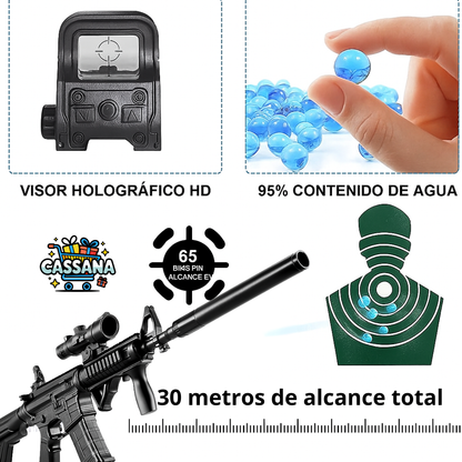 Juguete Rifle de Hidrogel M416 •Alcanza hasta 30 Metros• CALIDAD PREMIUM
