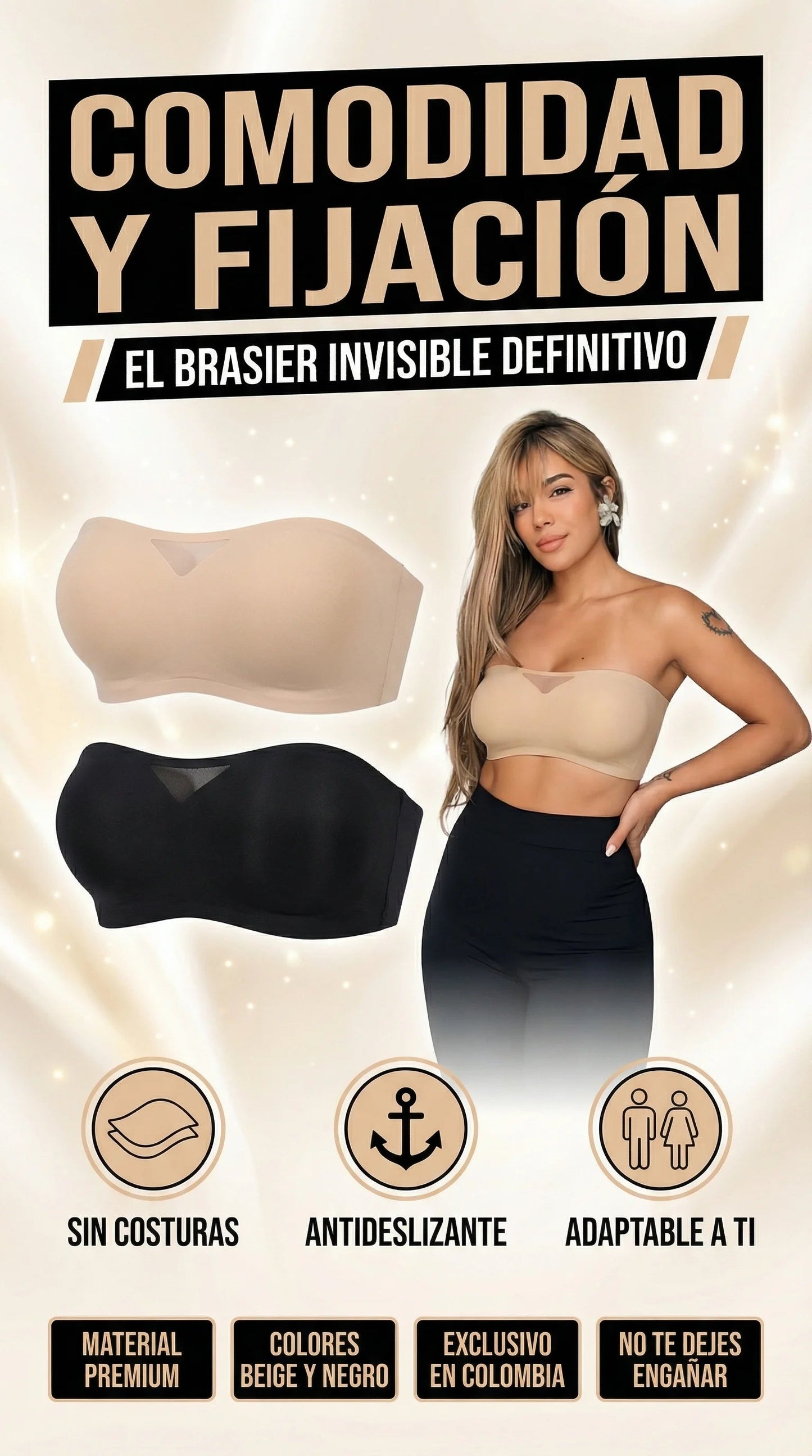 Brasier Invisible ¡Sin Costuras y Sin Tiras!